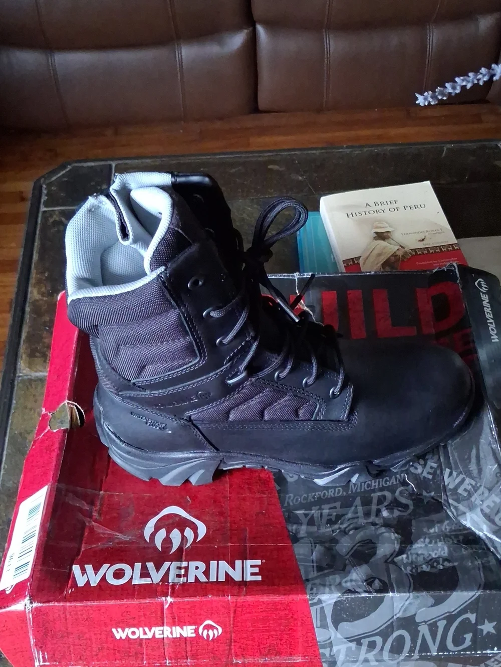 Wolverine Men's Black Tactical Work Boot with Gray Liner
